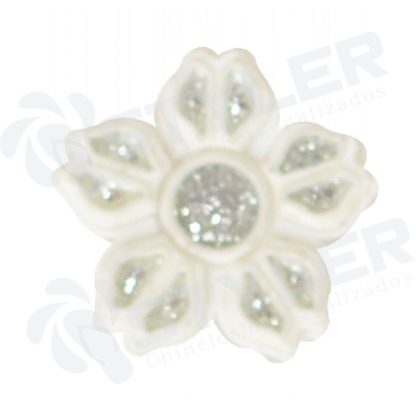 ETIQUETA EMBORRACHADA FLOR 5 PONTAS - BRANCO