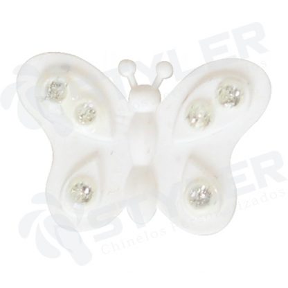 ETIQUETA EMBORRACHADA BORBOLETA PEQUENA - BRANCO