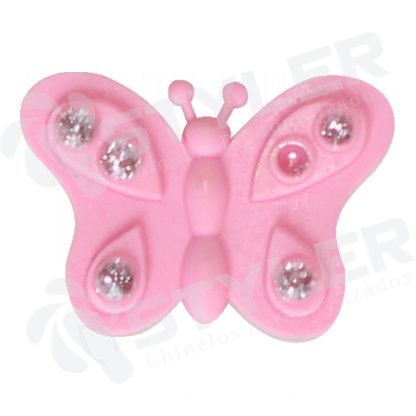ETIQUETA EMBORRACHADA BORBOLETA PEQUENA - ROSA