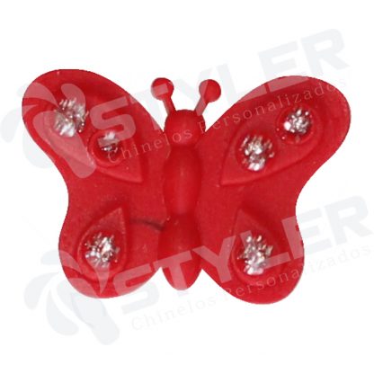 ETIQUETA EMBORRACHADA BORBOLETA PEQUENA - VERMELHO